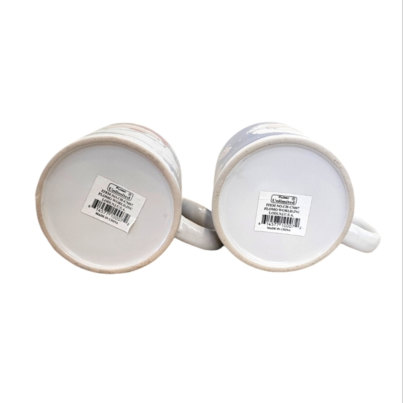 New Flomo Vintage Santa Claus Ceramic Coffee Mugs Set of 2 - Picture 5 of 5